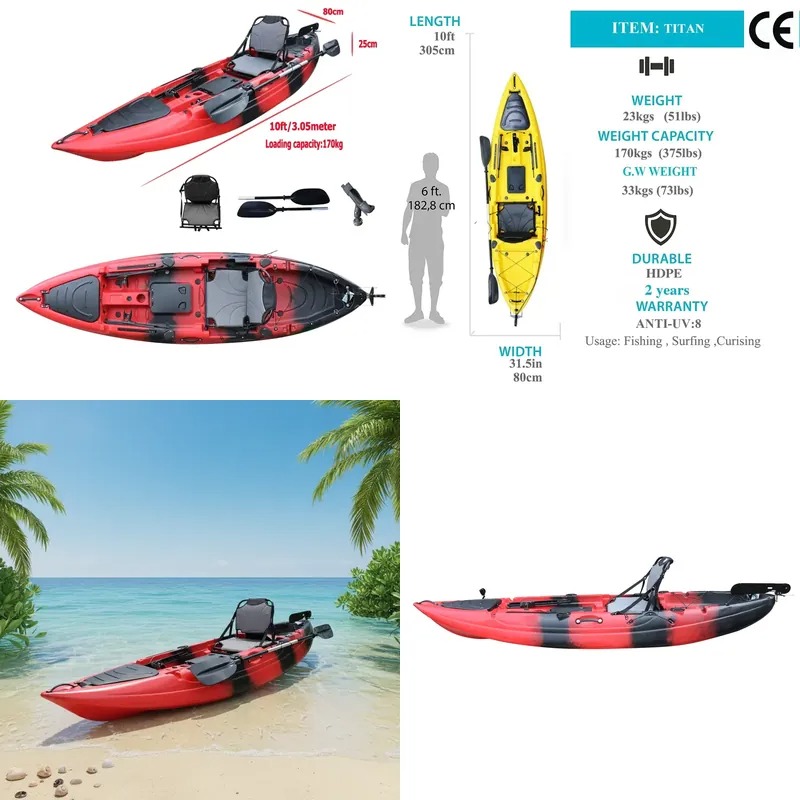 10ft Single Seat Sit on Fishin - огляд і ціна Fishing Kayak Paddle