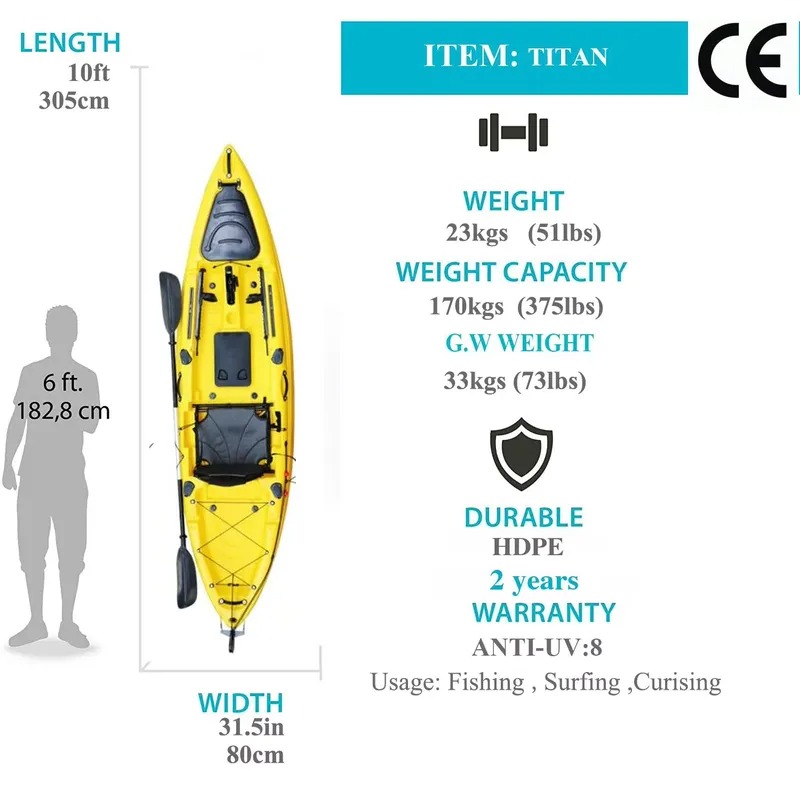 10ft Single Seat Sit on Fishin - огляд і ціна Fishing Kayak Paddle