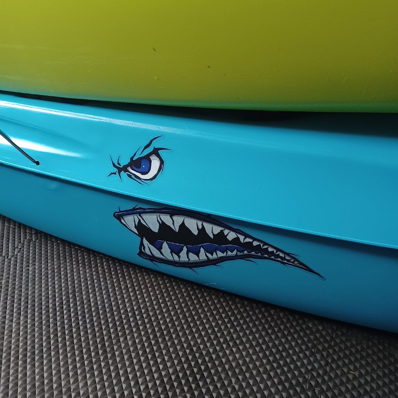 2PCS Shark Teeth Mouth Boat St - огляд і ціна Fishing Kayak Sit On Top